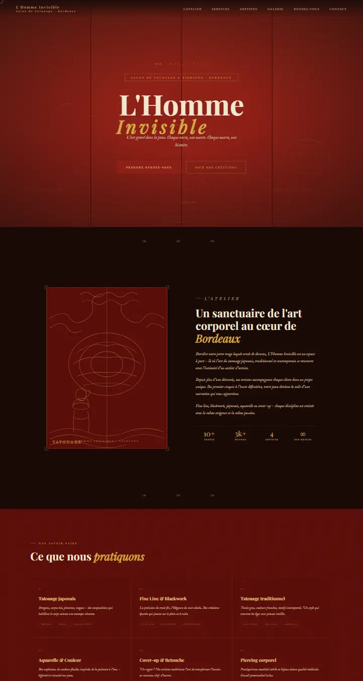 Aperçu du site L'Homme Invisible